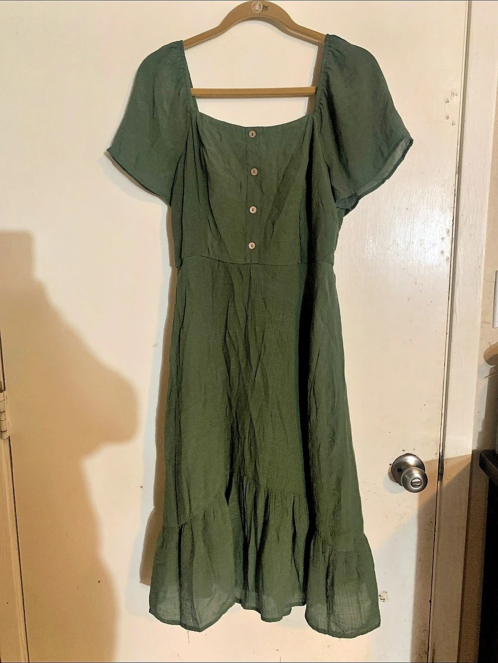 LIXOLOGY Women's Green Midi Dress Size Large